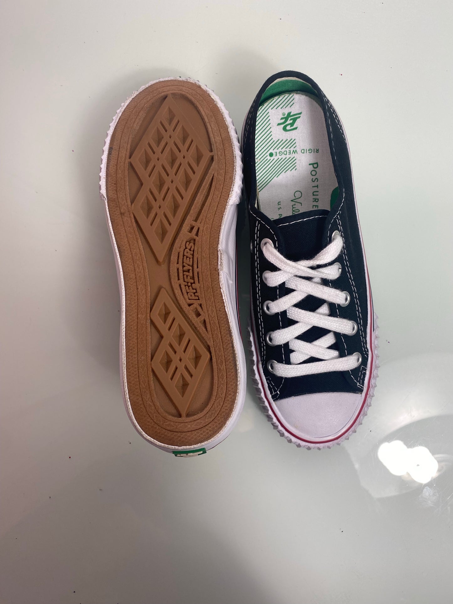 PF FLYERS "Black/White" Women's 6.5 - MC1002BK