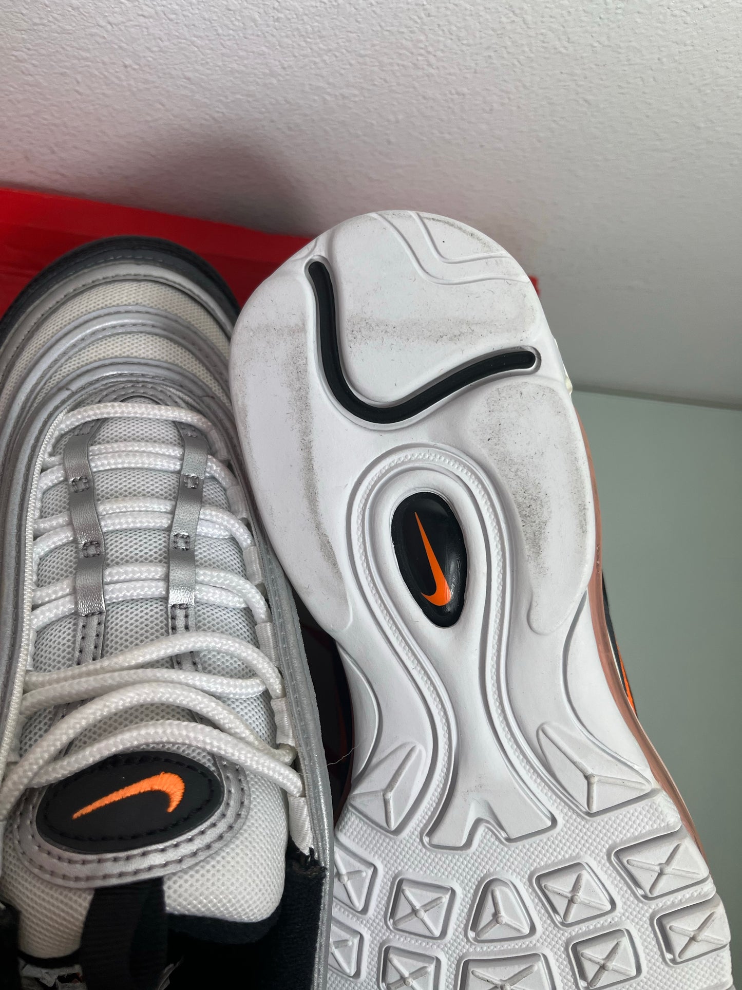 Nike Air Max 97 "White/Total Orange" Men's 8 - CW5419 101