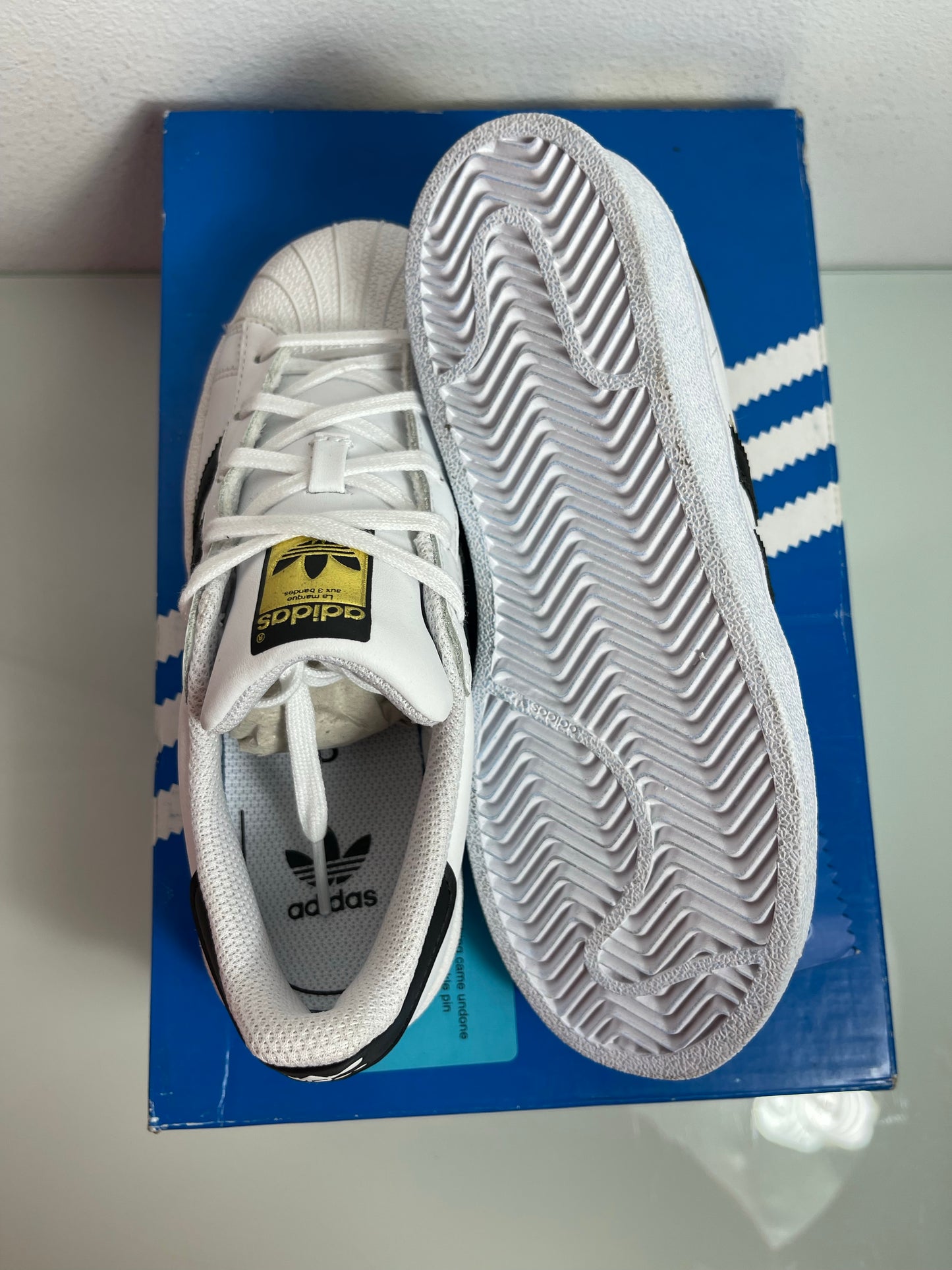 Adidas Superstar "White/Black" MISMATE Junior's L:2 R:2.5- BA8378