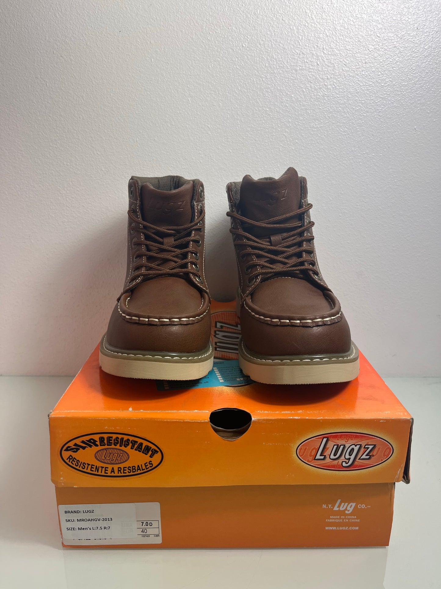 Lugz Roamer HI "Brown/Gum-Cream" Men's MISMATE L:7.5 R:7- MROAHGV 2013