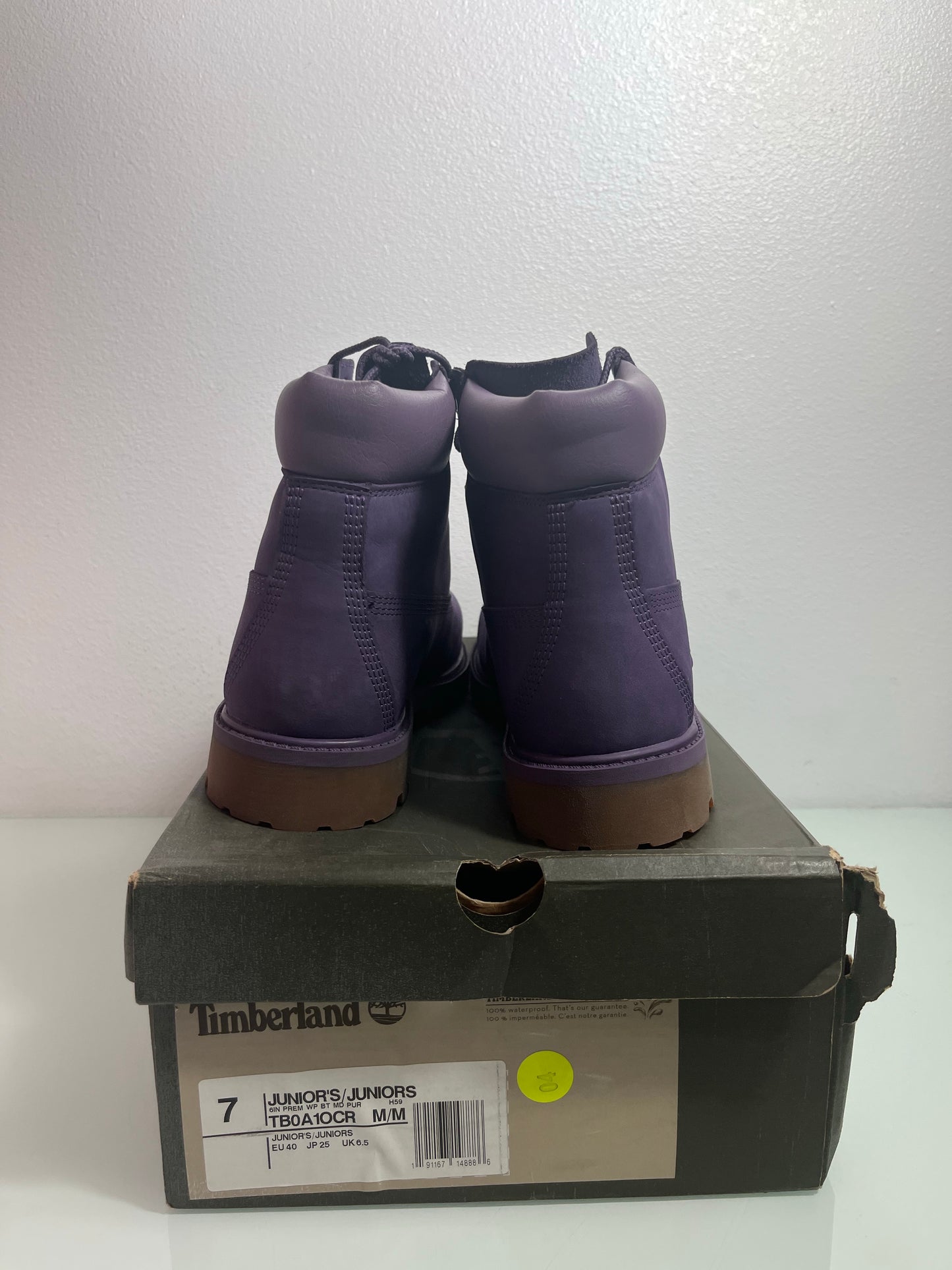 Timberland 6 Inch Premium Waterproof Boot "Purple" Youth's 7-TB0A1OCR