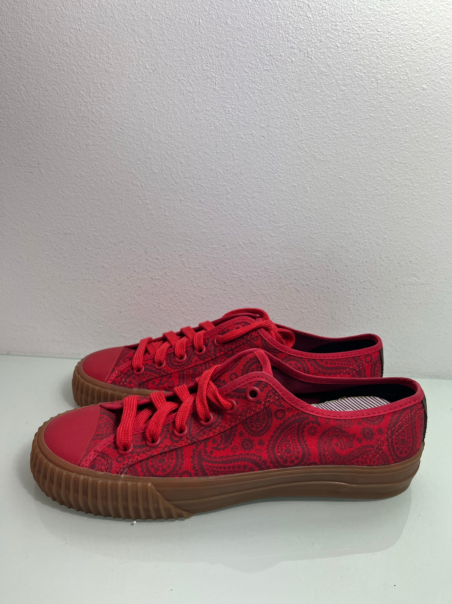 PF Flyers Center Lo "Paisley Red" MISMATE Men's L:8.5 R:8- PM14OL4H