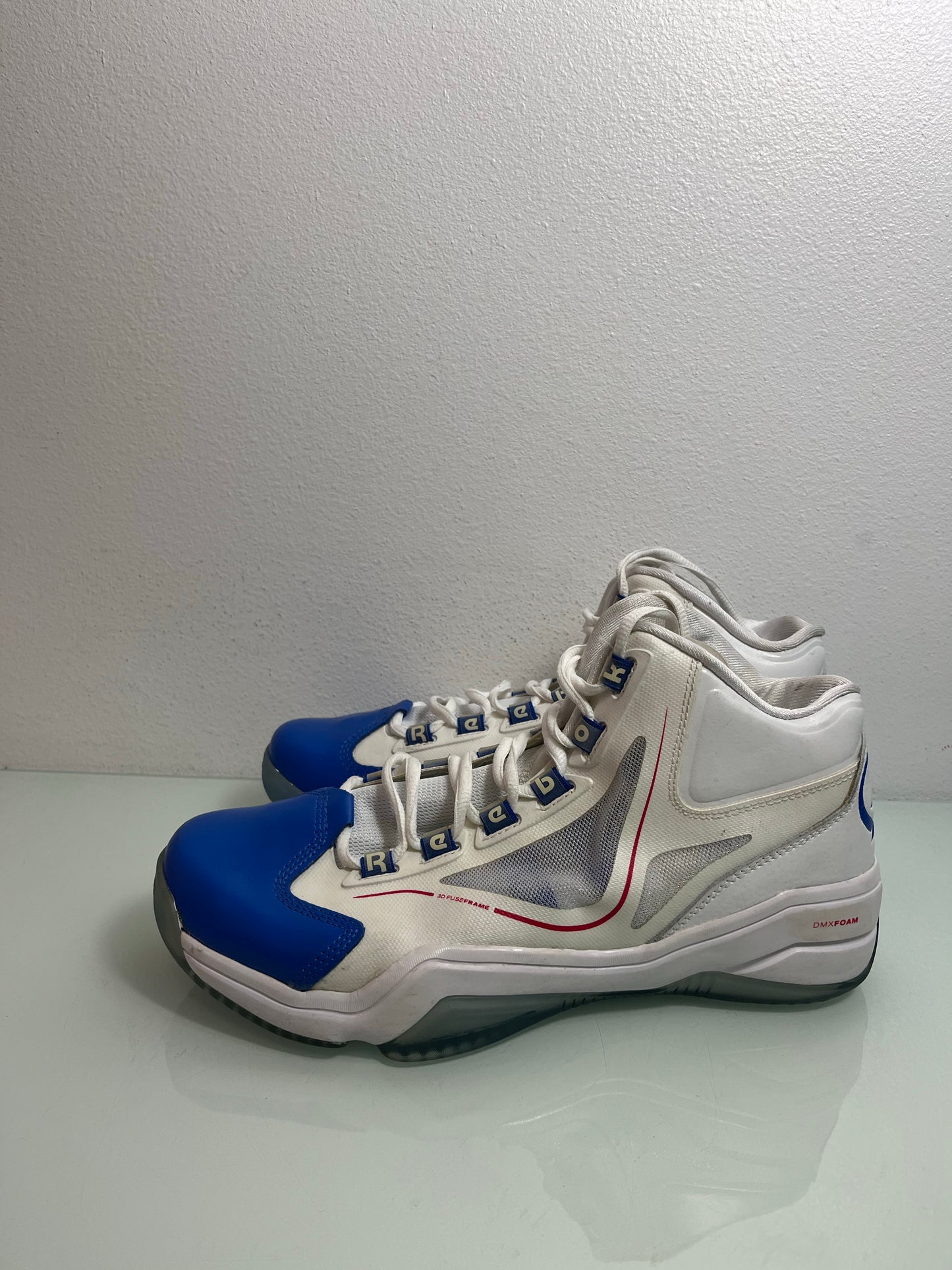 Reebok Q96 Cross Examine Allen Iverson "White/Blue" Men's 8.5-V61327