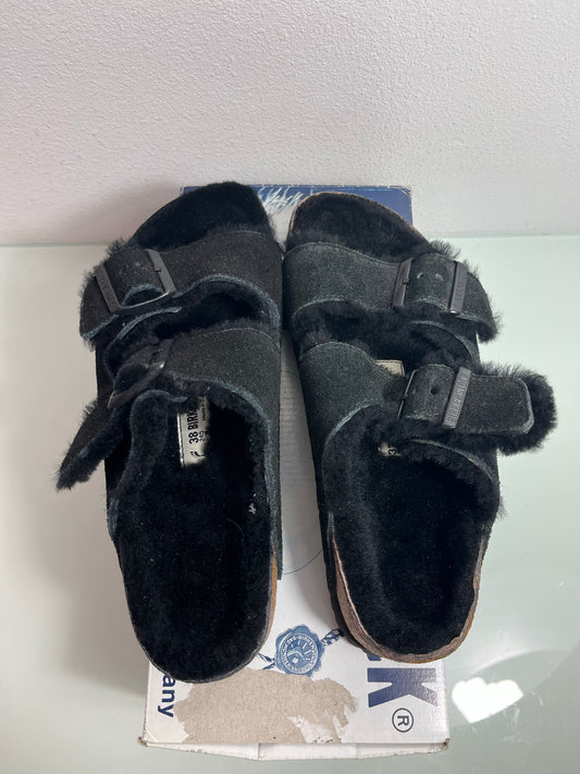 Birkenstock Arizona Fur "Black" MISMATE Women's L:7 R:6- 752663