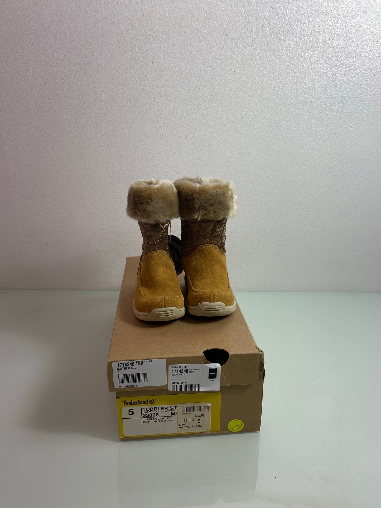 Timberland Boots Hollyberry Tall "Tan" Toddler's 5 - 33806