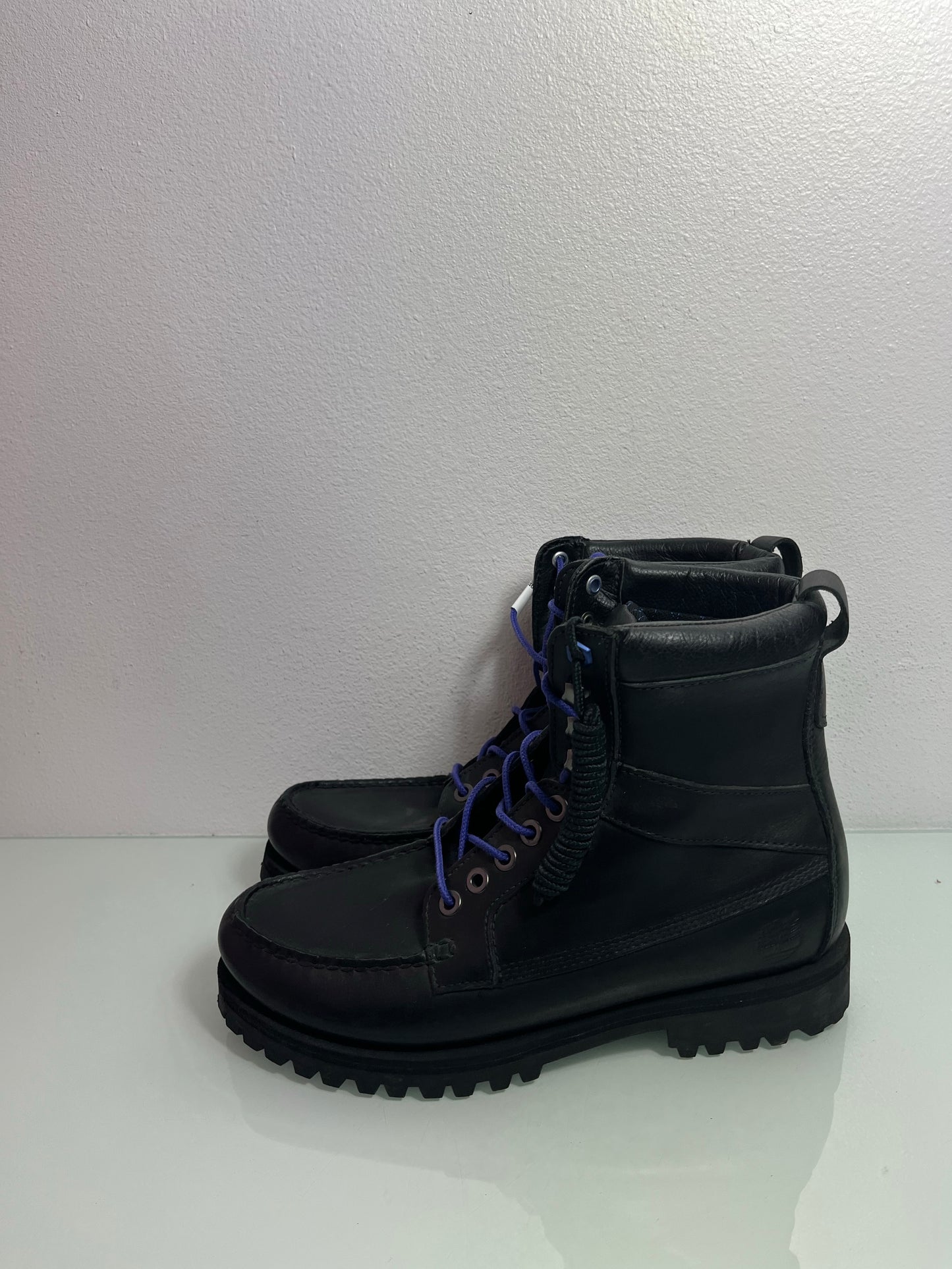 Timberland Newmarket 9-Eye Moc-Toe Boot "Black/Purple" Men's 8-305567 740